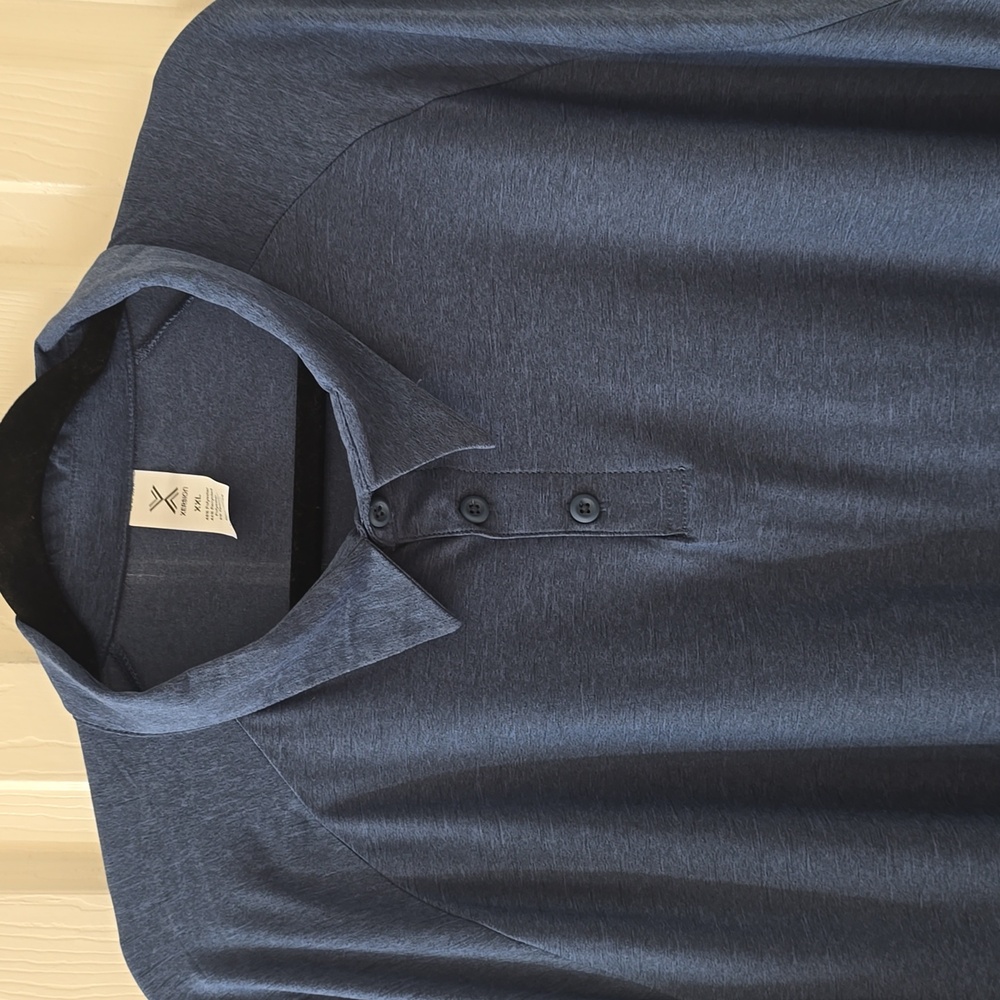 RSION BRAND MEN'S BIG AND TALL LIGHT NAVY SHORT SLEEVE POLO SHIRT SIZE XXL